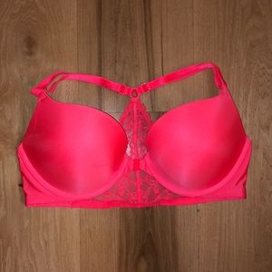 Hot pink Lacey racer back bra